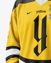 Man Wearing Ice Hockey Jersey Mockup