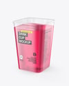Clear Plastic Cup with Drink Mockup
