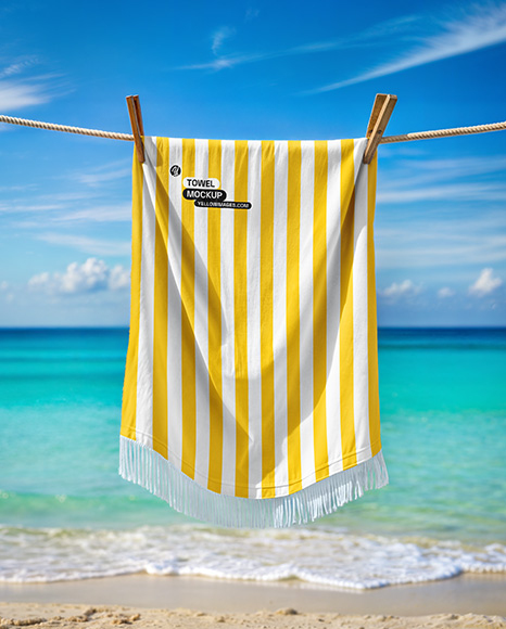 Hanging Fringe Towel Mockup - Fabric mockup