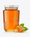 Clear Glass Jar with Linden Honey Mockup