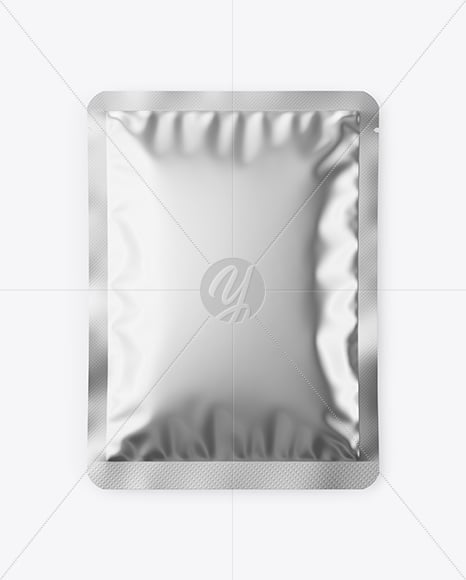 Glossy Metallic Sachet Mockup
