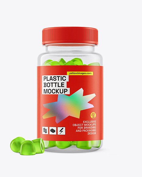 Plastic Bottle with Gummies Mockup - Small+Plastic+Bottle+Mockup+|+Download+Mockup