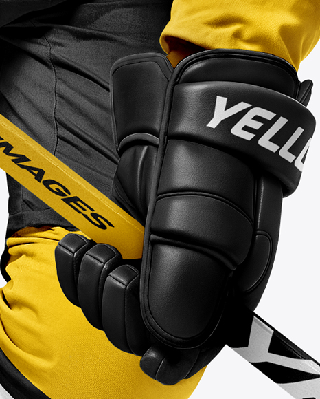 Man Wearing Full Ice Hockey Kit Mockup