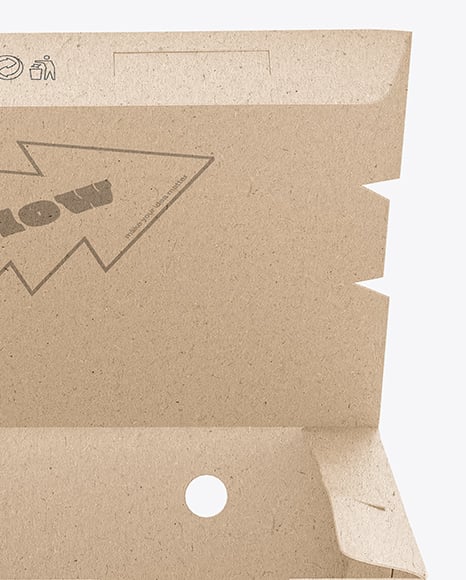 Opened Kraft Paper Food Box Mockup