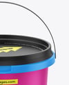 Matte Plastic Bucket with Handle Mockup