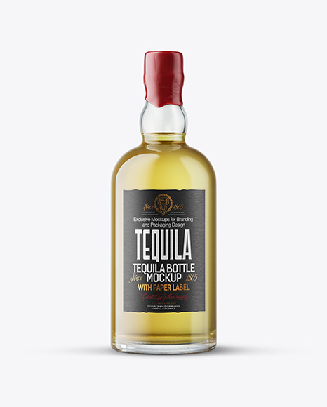 Golden Tequila Bottle Mockup