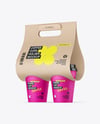 Kraft Paper Coffee Cups Carrier Mockup