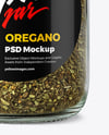 Glass Spice Jar with Oregano Mockup