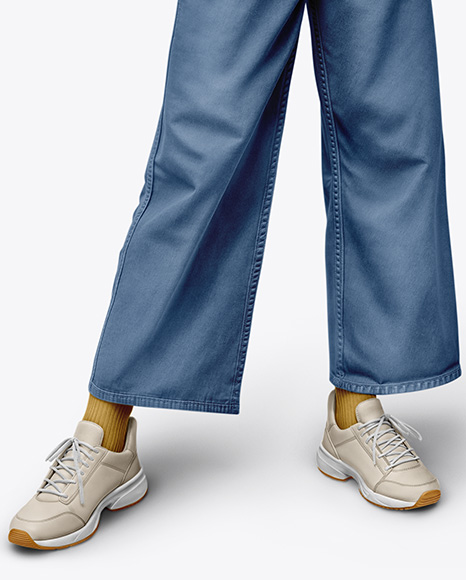 Black Woman Wearing an Oversize Sweatshirt and Jeans Mockup