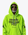 Elderly Black Man Wearing Hoodie and Sweatpants Mockup