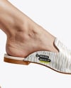 Pair of Mules on Woman's Legs Mockup