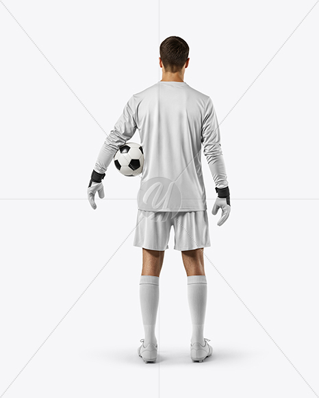 Soccer Goalkeeper Wearing Long Sleeve Jersey and Shorts Mockup