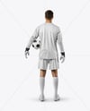 Soccer Goalkeeper Wearing Long Sleeve Jersey and Shorts Mockup