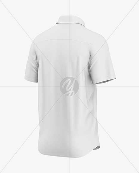 Men's Short Sleeve Shirt Mockup - Half Side View