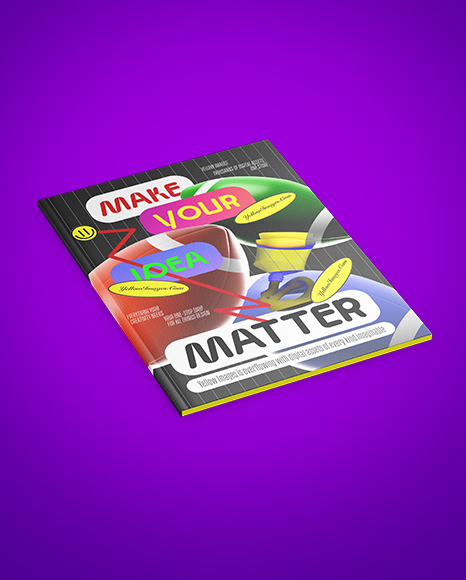 Magazine Mockup - Half Side View