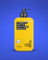 Square Cosmetic Bottle with Pump Mockup