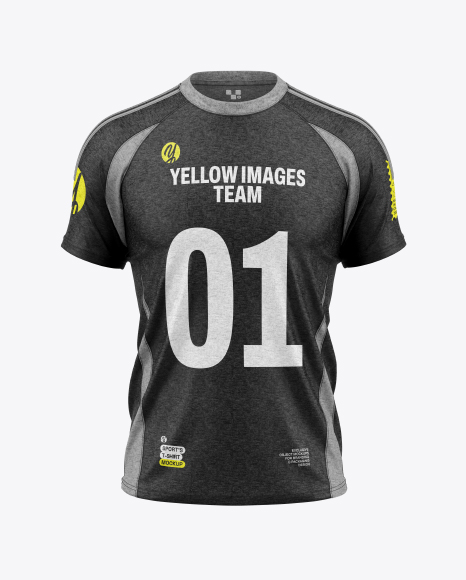 Heather T-Shirt Mockup - Front View - Soccer jersey mockup