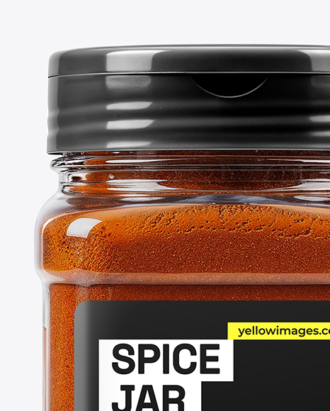 Plastic Square Spice Jar with Smoked Paprika Mockup
