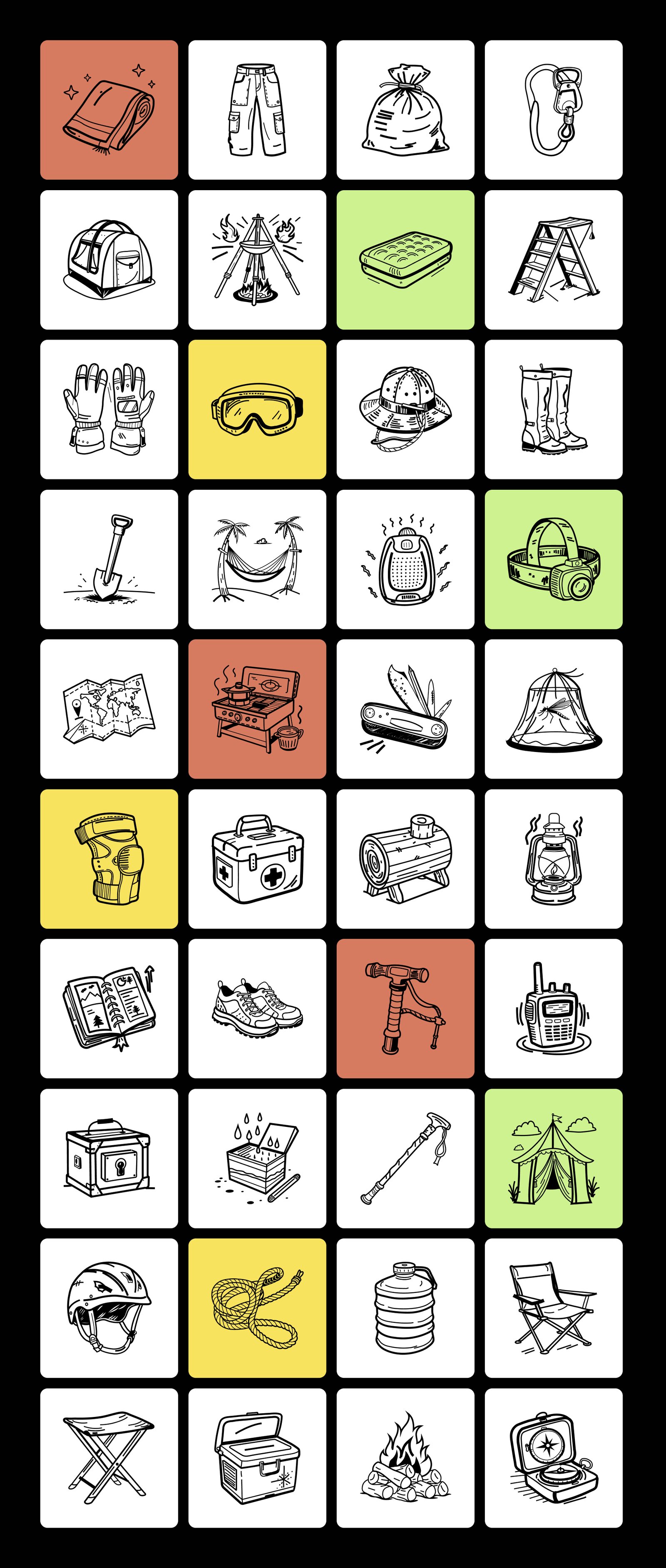 Camping and Hiking Icons