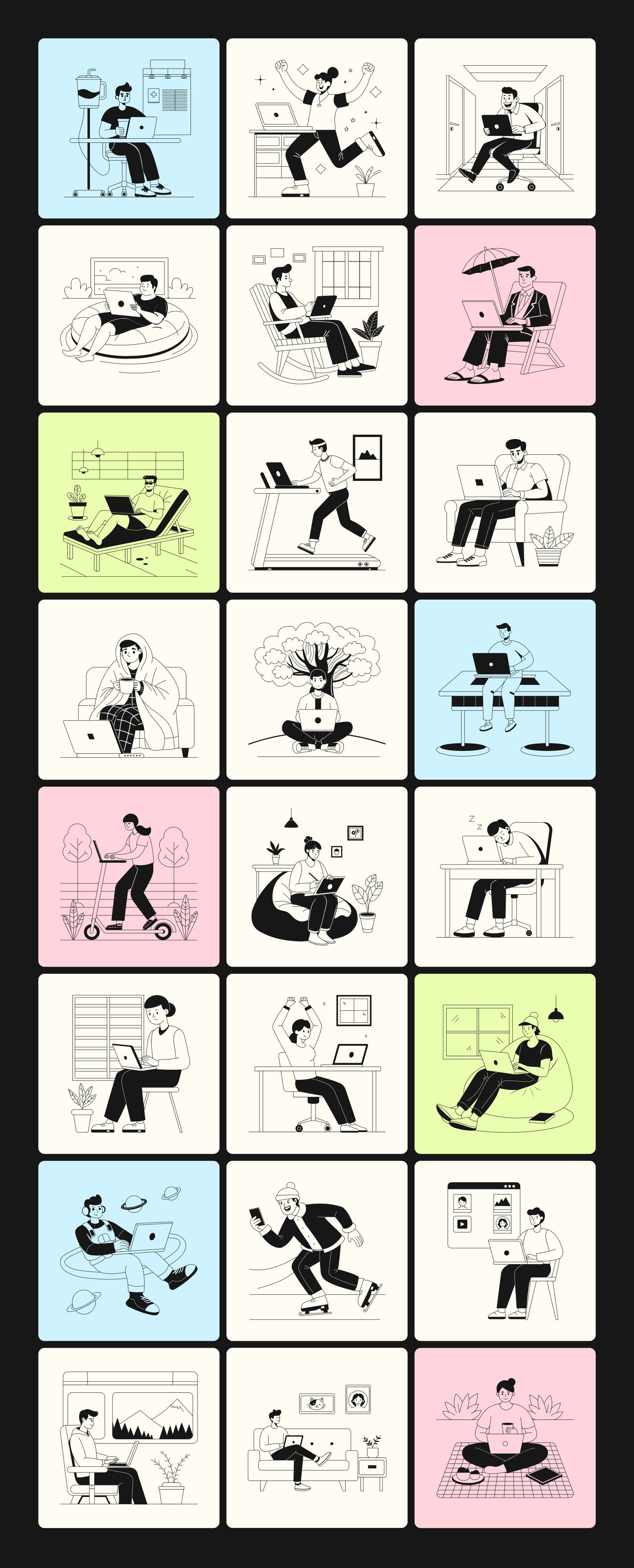 Freelance Vector Illustration Set