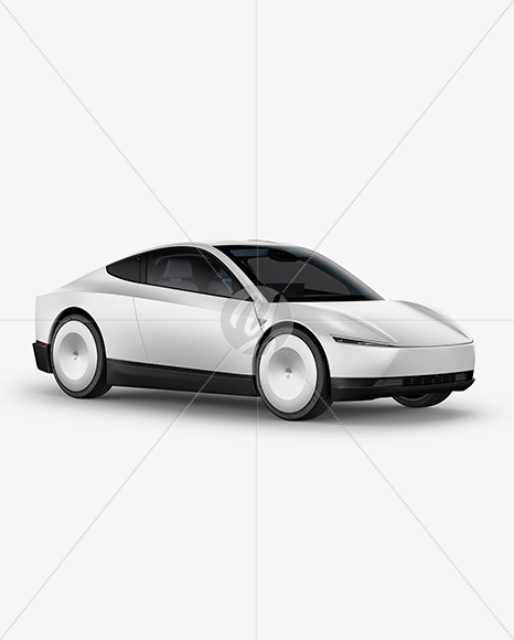 Electric RoboCab Mockup - Half Side View