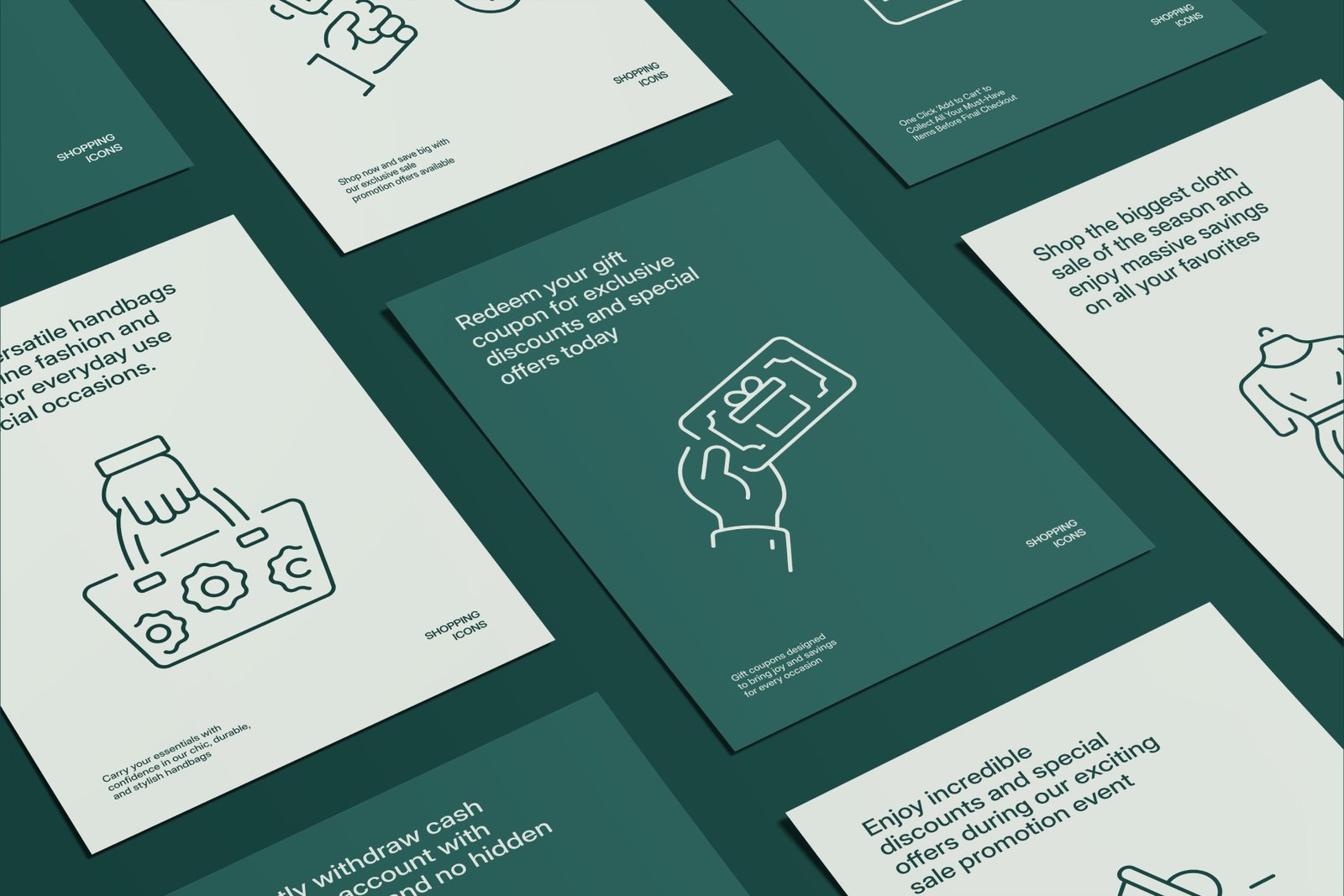 Shopping Icon Art Set