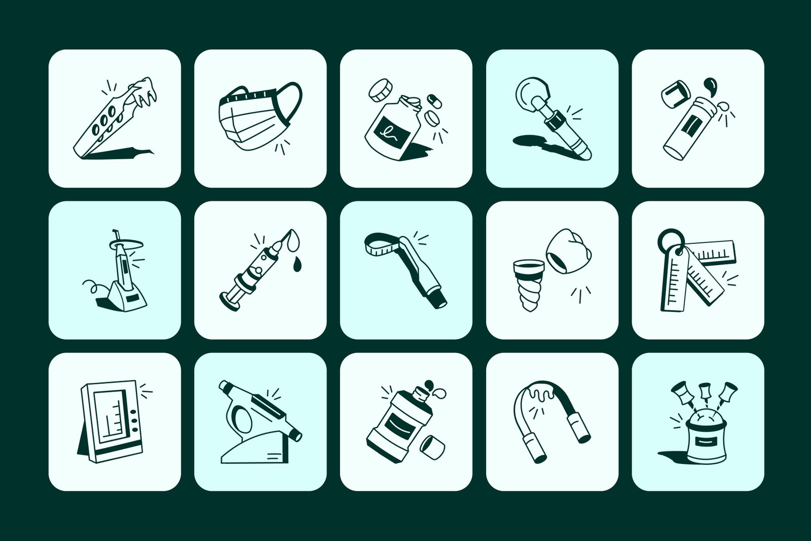 Dentist Doodle Icon Set