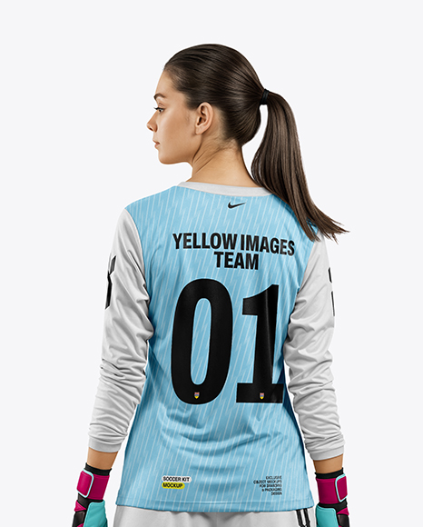 Female Soccer Goalkeeper Wearing Long Sleeve Jersey Mockup