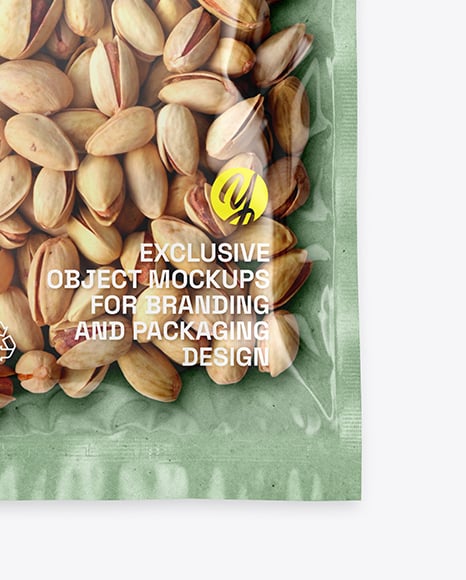 Kraft Package with Pistachios Mockup
