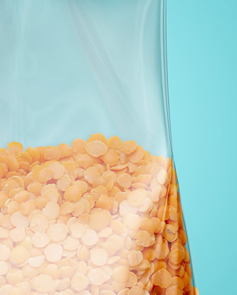Transparent Package with Lentils Mockup