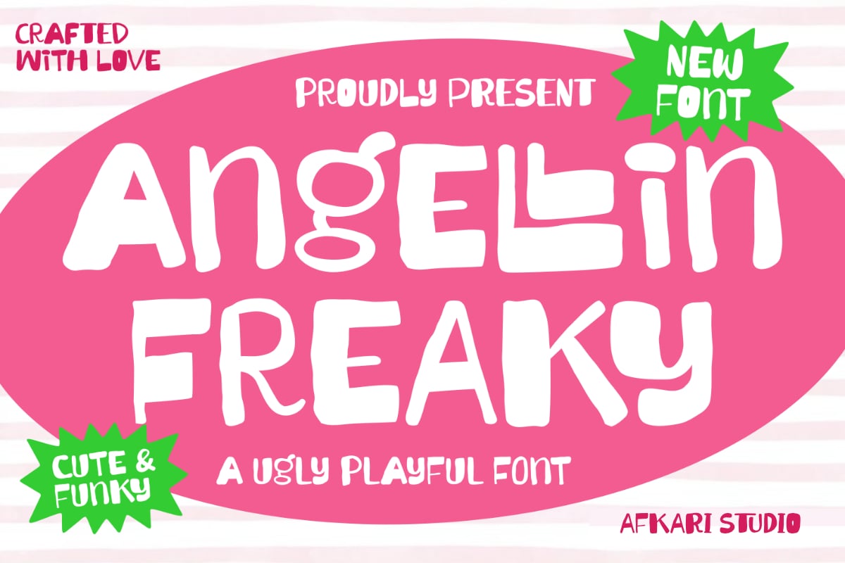 Angellin Freaky - A Ugly Playful Font