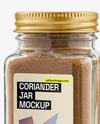 Square Glass Jar with Grounded Coriander Mockup