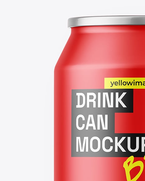 330ml Matte Drink Can Mockup
