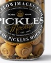 Glass Jar with Champignons Mockup