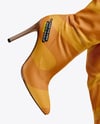 Pair of Over-The-Knee Boots on Women's Legs with Jeans Mockup