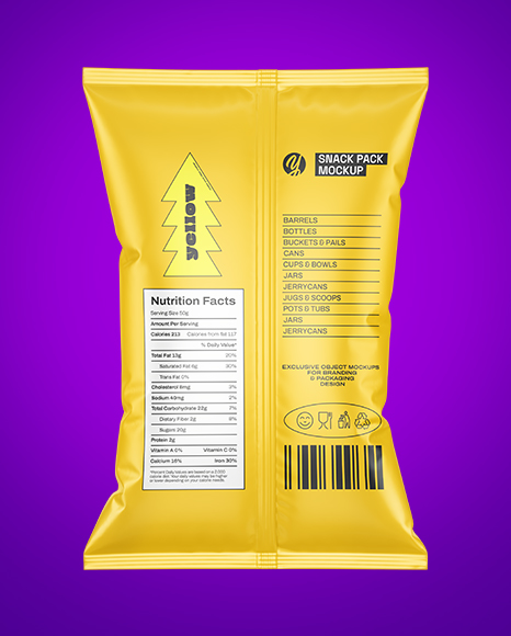 Matte Snack Pack Mockup - Back View