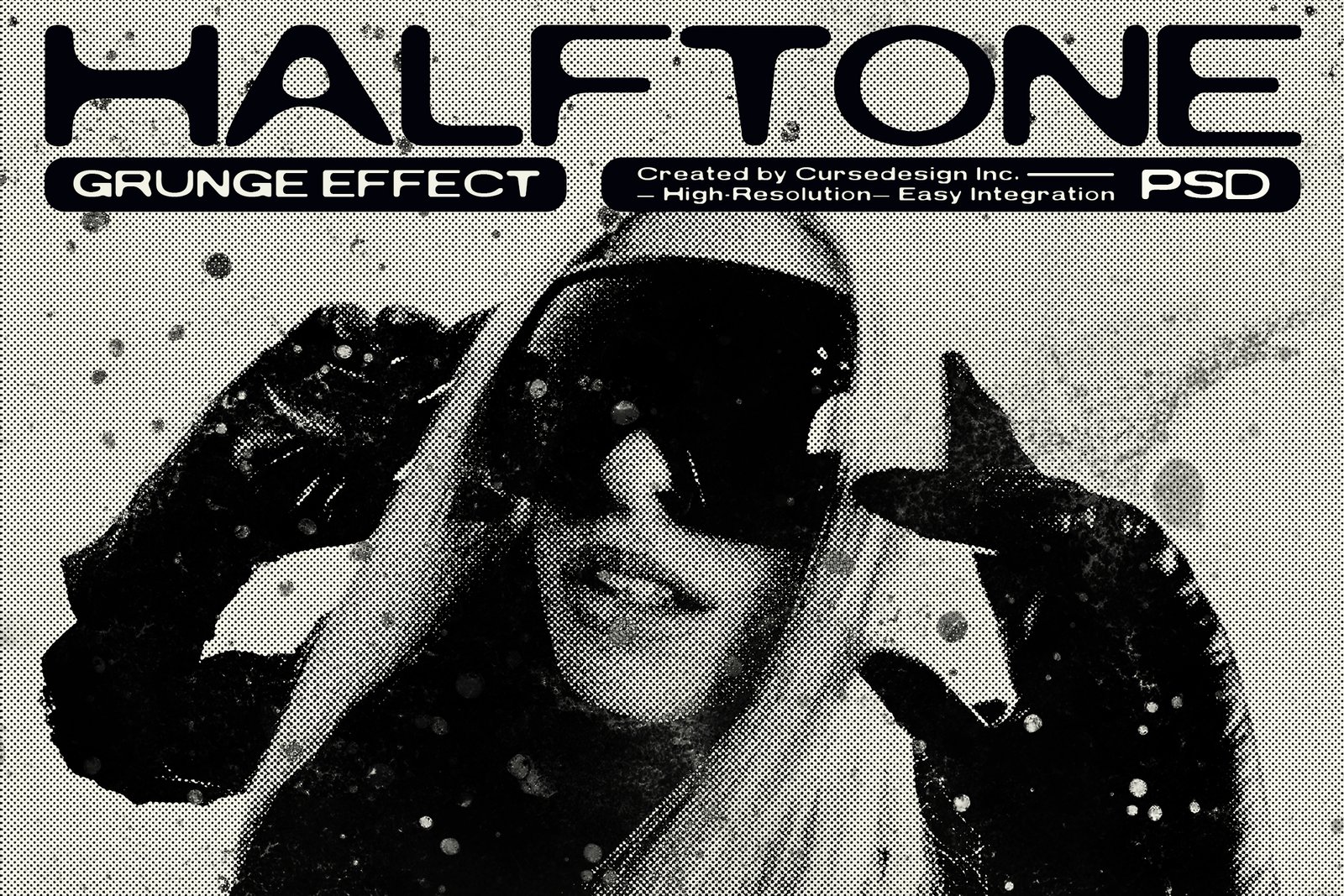 Halftone Grunge Photo Effect