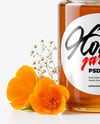 Glass Jar with Wildflower Honey Mockup