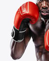 Black Man Wearing Boxing Kit Mockup