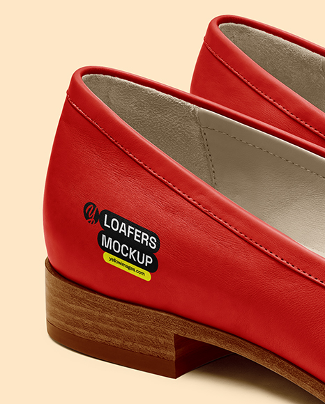 Pair of Women's Leather Loafers Mockup