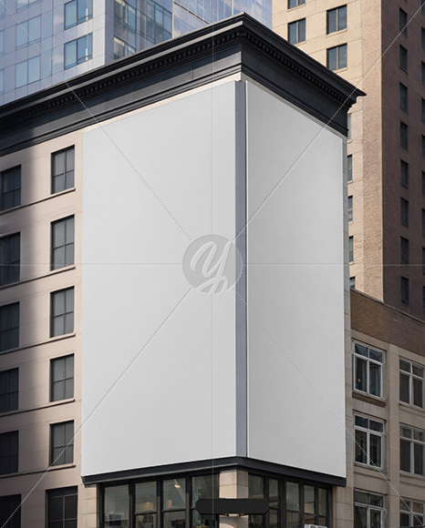 Vertical Billboard on Building Mockup