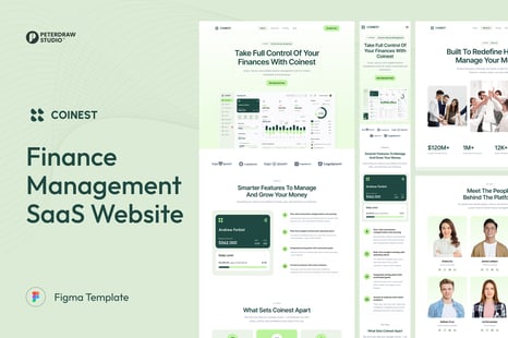 Coinest - Finance Management SaaS Website - UI Kits & UX Wireframes