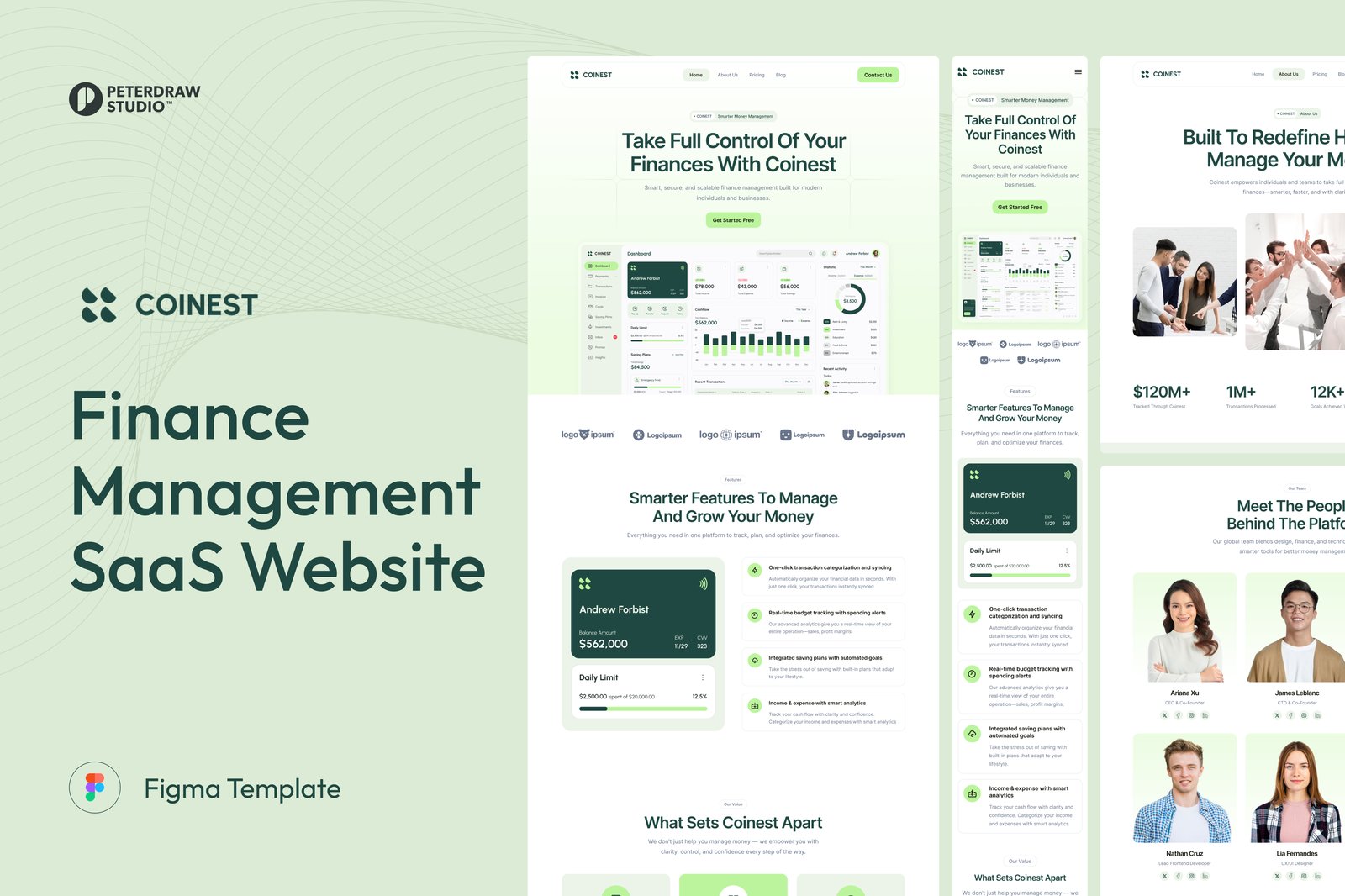 Coinest - Finance Management SaaS Website