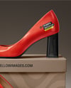 Block Heel Pumps with Shoe Box Mockup