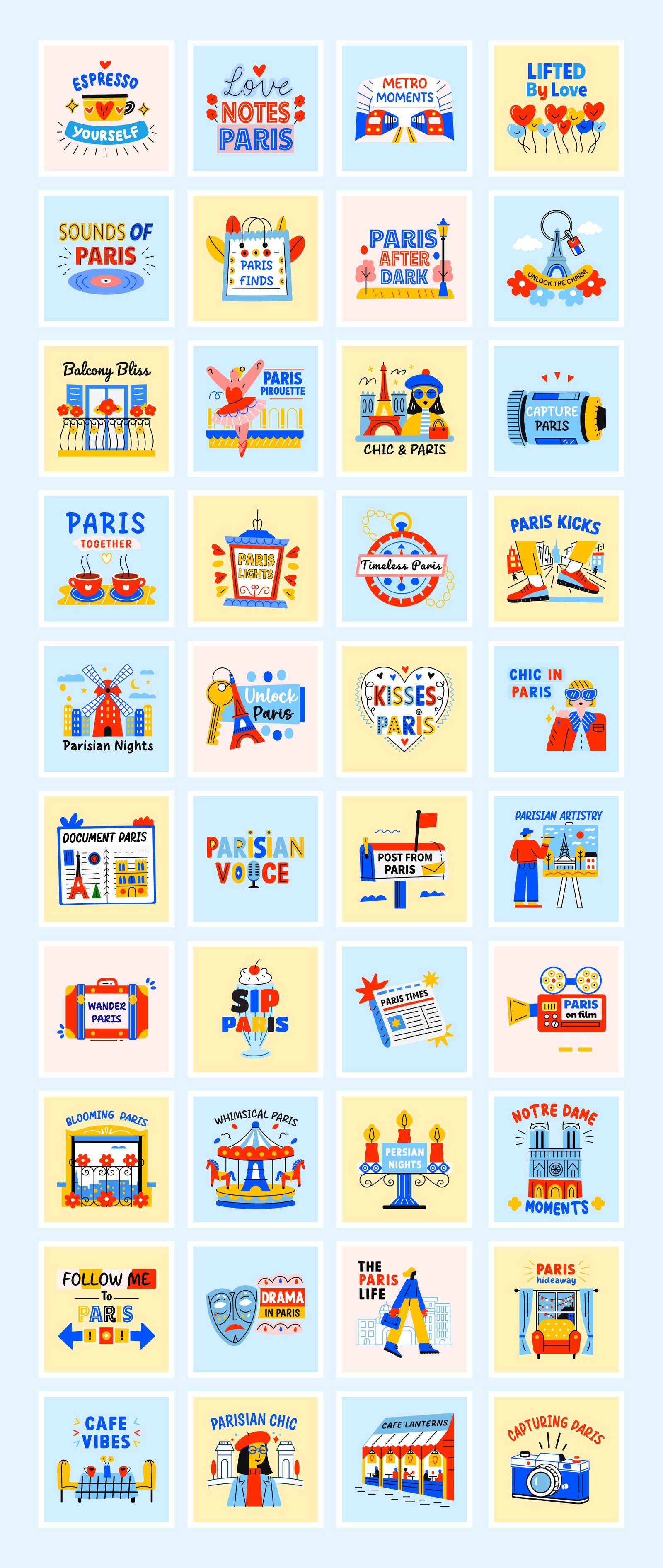 Paris Stickers Set