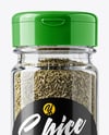 Glass Spice Jar with Dried Thyme Mockup