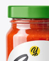 Clear Glass Jar with Pizza Sauce Mockup