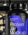 Black Protein Jar Mockup