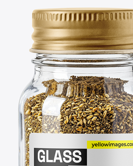 Glass Jar with Za'atar Spice Mockup