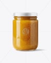 Glass Jar with Yellow Fig Jam Mockup